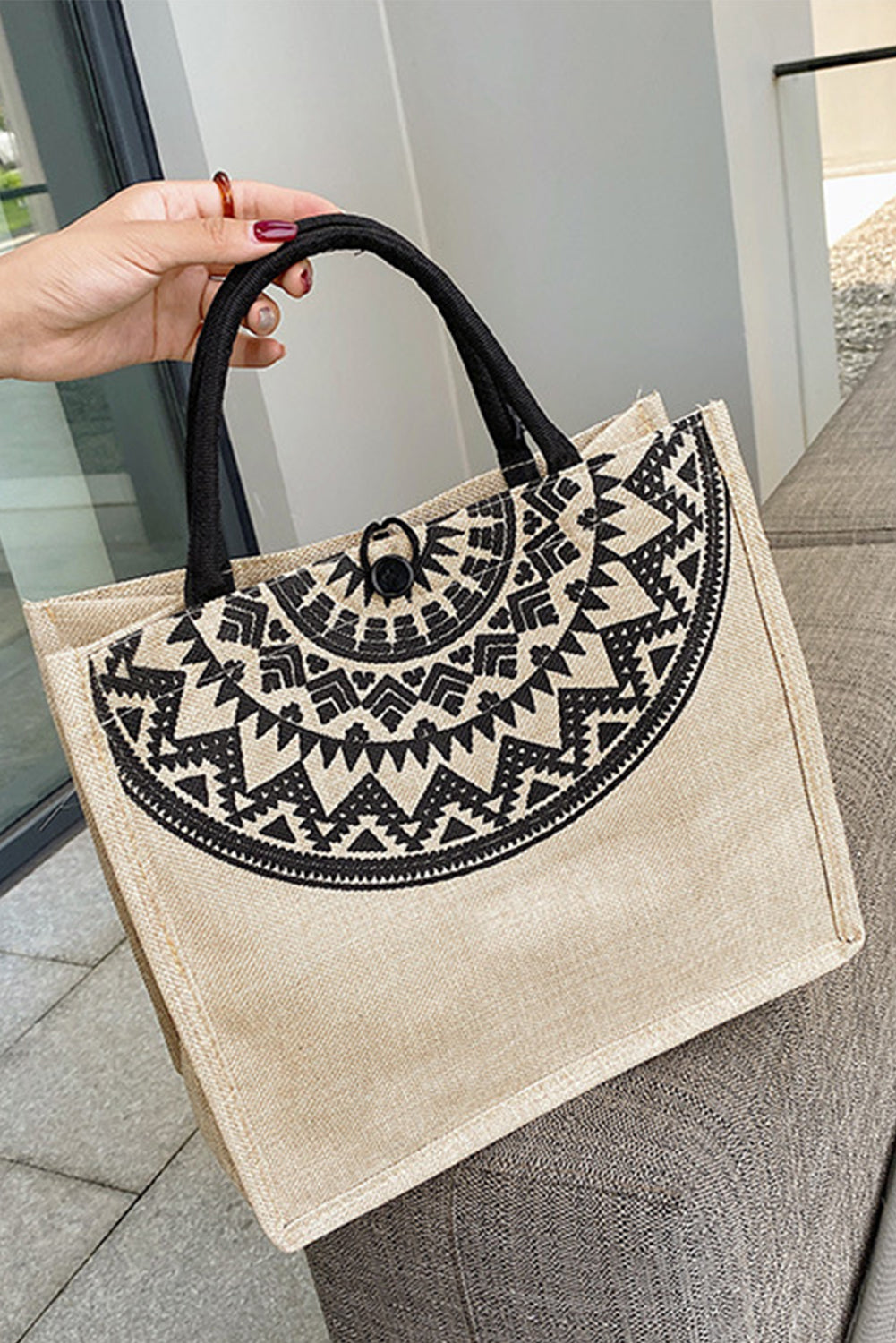 Khaki Classic Jute Hessian Reusable Eco Friendly Tote Bag
