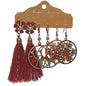 Fashion Retro Tassel Earrings 3 Sets