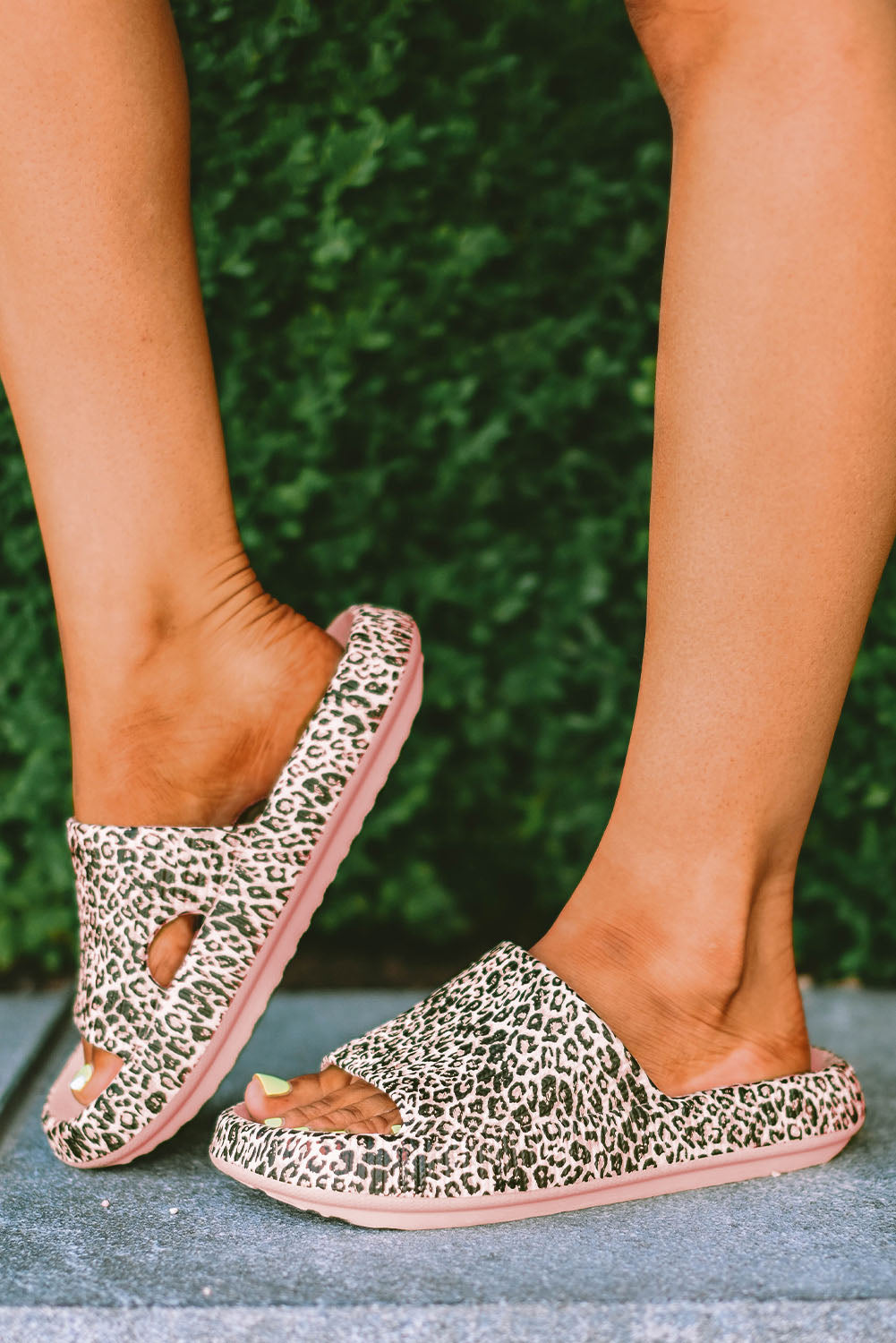 Pink Leopard Soft Rubber Slippers