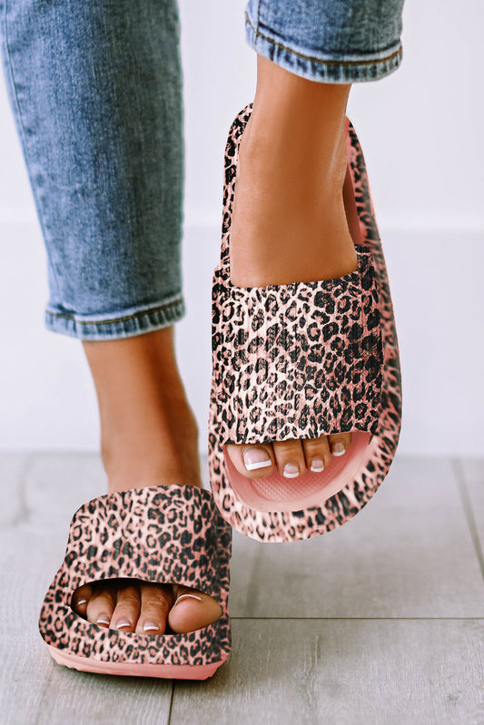Pink Leopard Soft Rubber Slippers