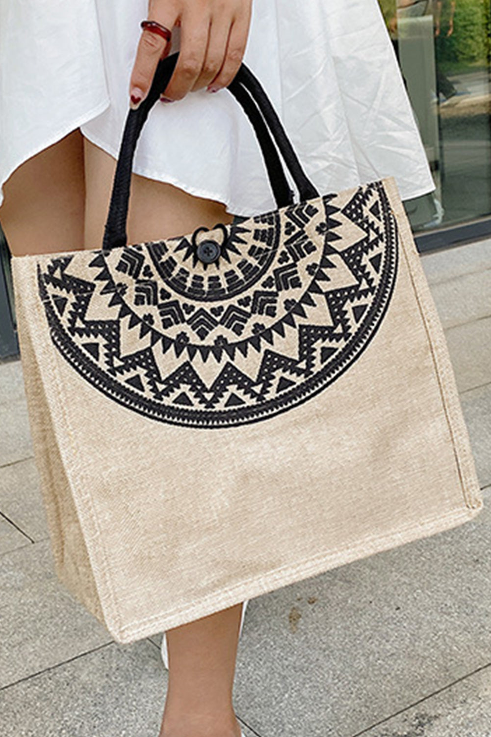 Khaki Classic Jute Hessian Reusable Eco Friendly Tote Bag