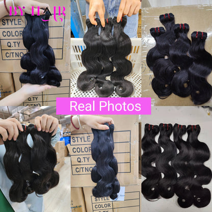 15A Super Double Drawn Virgin Body Wave Bundles Raw Human Hair Bundles Vietnamese Hair Thick Human Unprocessed Hair Extensions