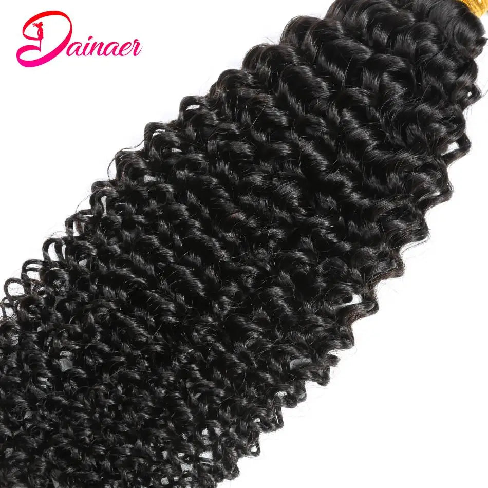 Indian Afro Kinky Curly Bundles 1/3Pcs Human Hair Bundles Natural Color 12-26 Inch Virgin Hair Extension 4C Afro Kinky Bundles