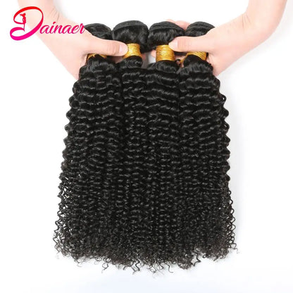 Indian Afro Kinky Curly Bundles 1/3Pcs Human Hair Bundles Natural Color 12-26 Inch Virgin Hair Extension 4C Afro Kinky Bundles
