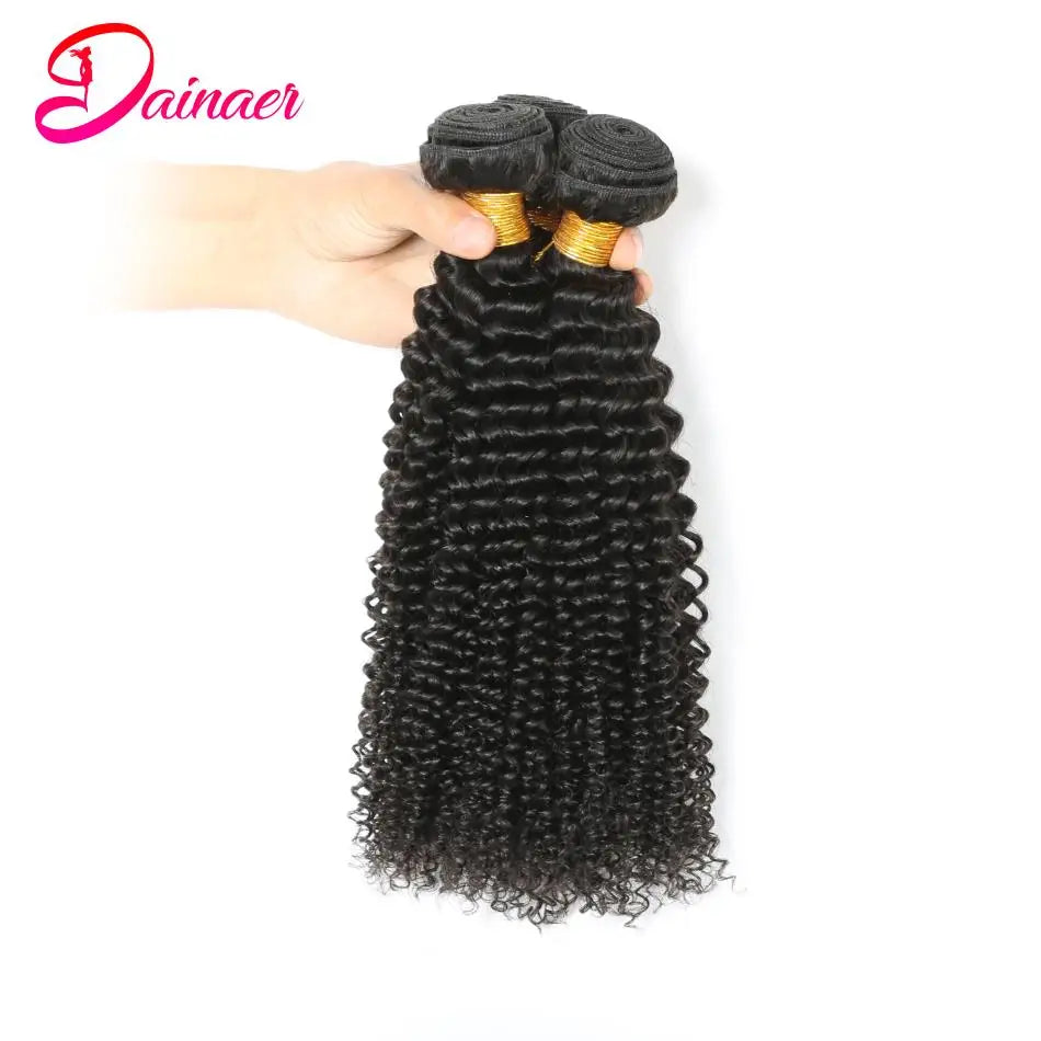 Indian Afro Kinky Curly Bundles 1/3Pcs Human Hair Bundles Natural Color 12-26 Inch Virgin Hair Extension 4C Afro Kinky Bundles