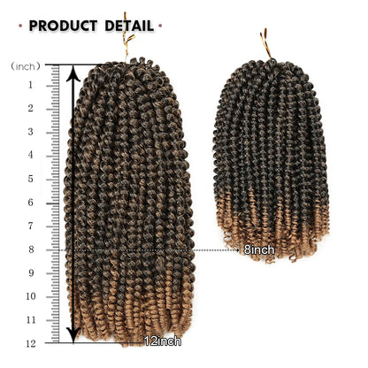 12 Inch Spring Twist Hair Afro Fluffy Synthetic Twist Braids Ombre Crochet Hair Extensions For Women Wholesale Hair Expo City