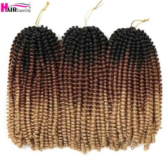 12 Inch Spring Twist Hair Afro Fluffy Synthetic Twist Braids Ombre Crochet Hair Extensions For Women Wholesale Hair Expo City