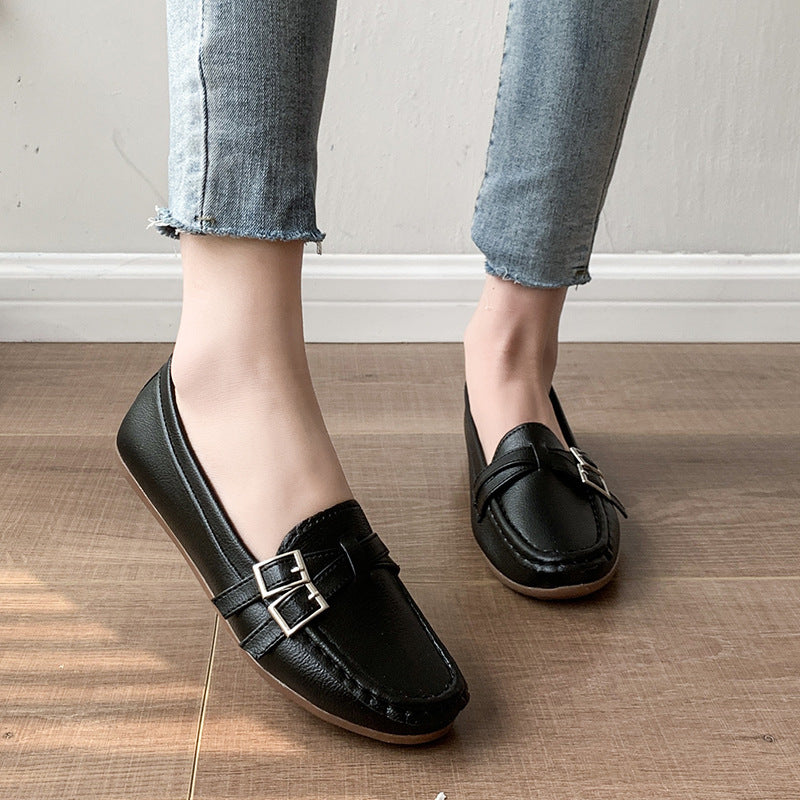 Spring And Autumn New Single Layer Shoes Women's Fashion Belt Buckle Mom Shoes ot men Shoes