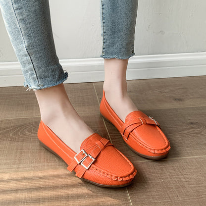 Spring And Autumn New Single Layer Shoes Women's Fashion Belt Buckle Mom Shoes ot men Shoes