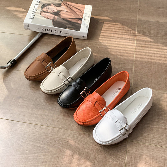 Spring And Autumn New Single Layer Shoes Women's Fashion Belt Buckle Mom Shoes ot men Shoes