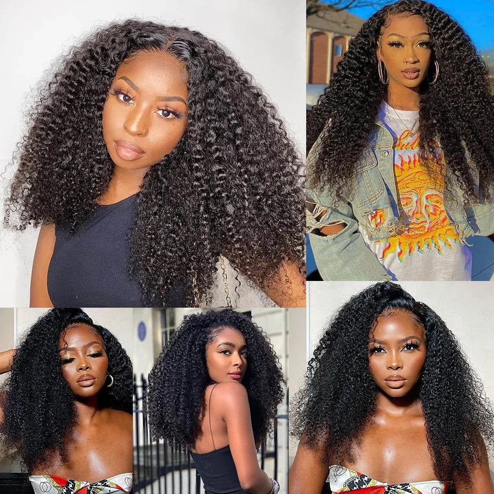 Indian Afro Kinky Curly Bundles 1/3Pcs Human Hair Bundles Natural Color 12-26 Inch Virgin Hair Extension 4C Afro Kinky Bundles