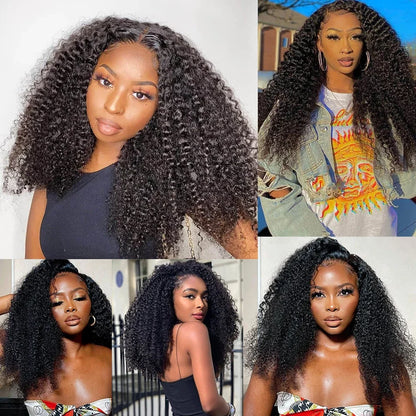 Indian Afro Kinky Curly Bundles 1/3Pcs Human Hair Bundles Natural Color 12-26 Inch Virgin Hair Extension 4C Afro Kinky Bundles