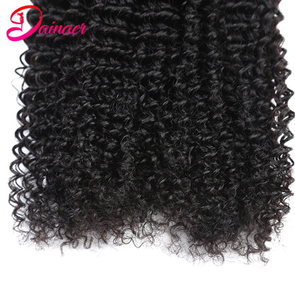 Indian Afro Kinky Curly Bundles 1/3Pcs Human Hair Bundles Natural Color 12-26 Inch Virgin Hair Extension 4C Afro Kinky Bundles
