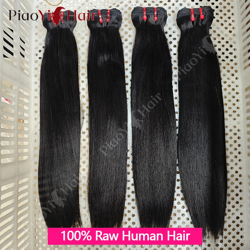 Double Drawn Straight human hair Bundles 15A Raw Human Hair 20 22 24 Inch Unprocessed Virgin Human Hair Extensions Top Quality