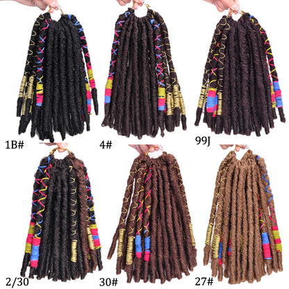 10inch Synthetic Straight Faux Locs Crochet Twist Hair Dreadlocks Extension Pre-Looped Crochet Braids Soft Ombre Braiding Hair