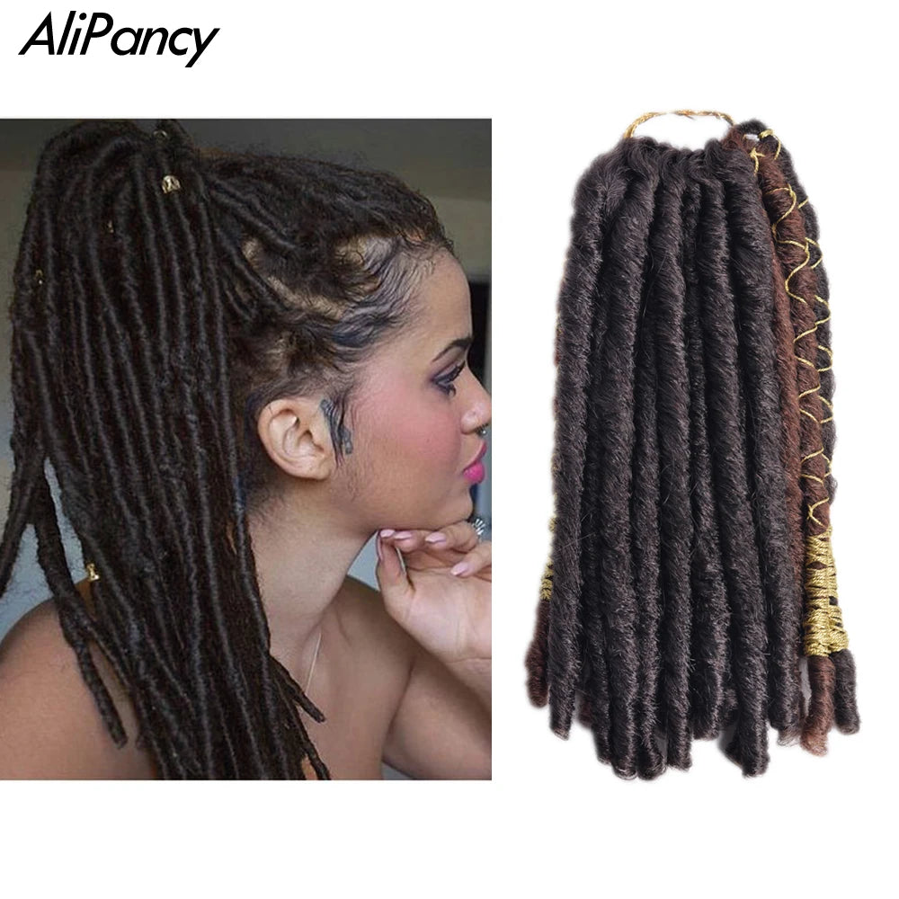 10inch Synthetic Straight Faux Locs Crochet Twist Hair Dreadlocks Extension Pre-Looped Crochet Braids Soft Ombre Braiding Hair