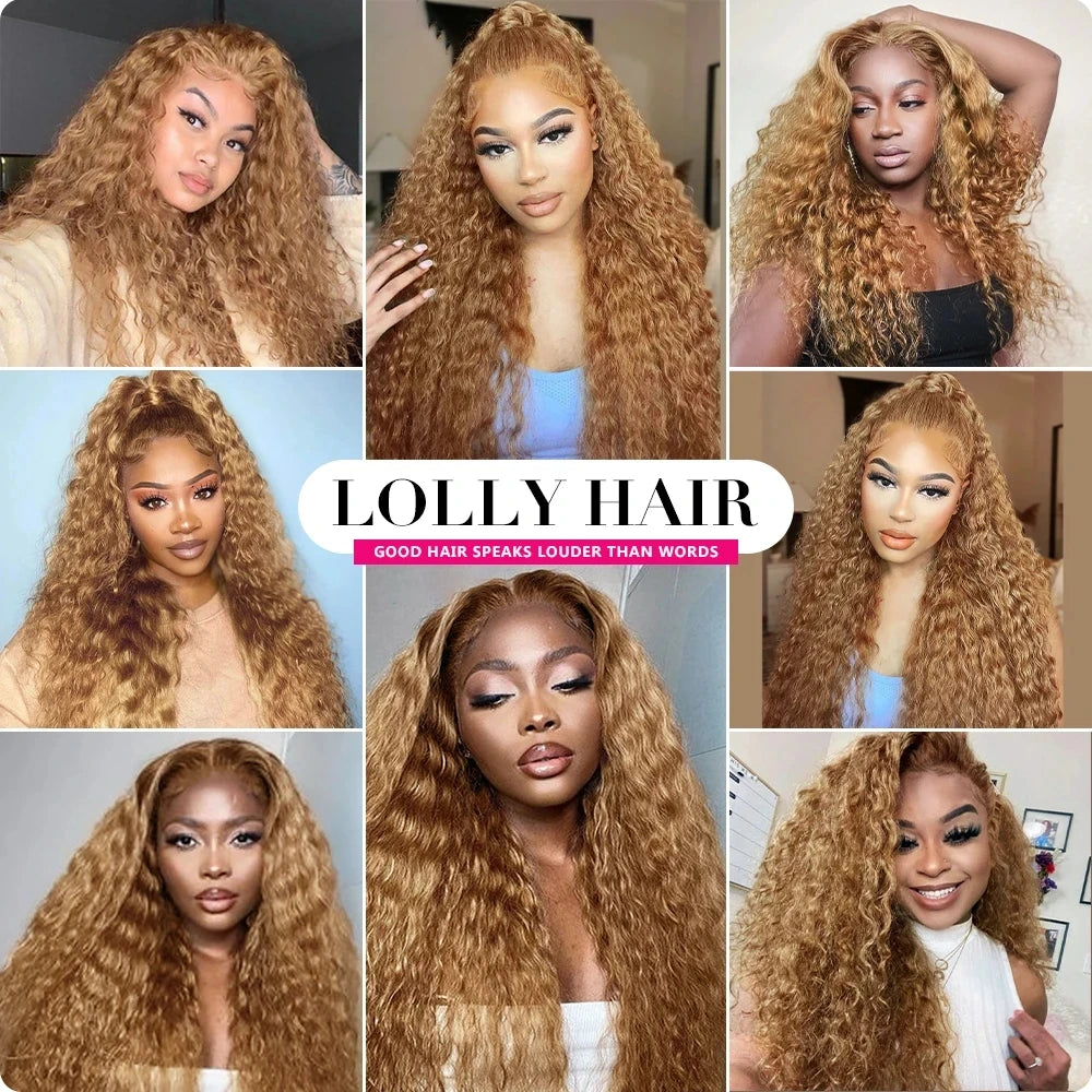 #27 Honey Blonde Bundles Deep Wave Hair Bundles Brazilian Hair Weave Human Hair Bundles Deep Wave Hair Bundles 3/4 Bundles