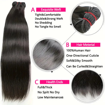Double Drawn Straight human hair Bundles 15A Raw Human Hair 20 22 24 Inch Unprocessed Virgin Human Hair Extensions Top Quality