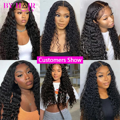 Deep Wave Human Hair Bundles For Women Brazilian Weaving 26 28 30 32Inch Virgin Hair Extensions Deep Wave Hair Bundles 1/3/4 Pcs
