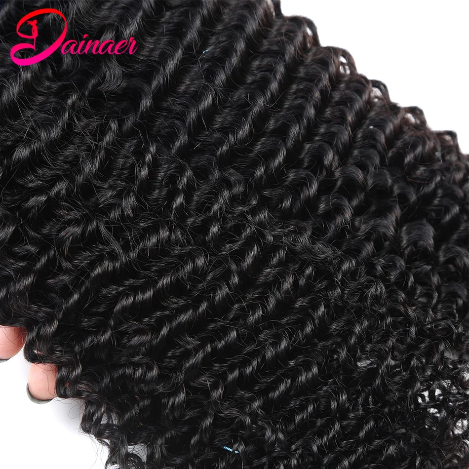 Indian Afro Kinky Curly Bundles 1/3Pcs Human Hair Bundles Natural Color 12-26 Inch Virgin Hair Extension 4C Afro Kinky Bundles