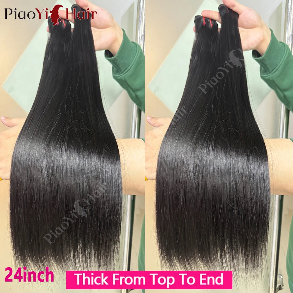 Double Drawn Straight human hair Bundles 15A Raw Human Hair 20 22 24 Inch Unprocessed Virgin Human Hair Extensions Top Quality