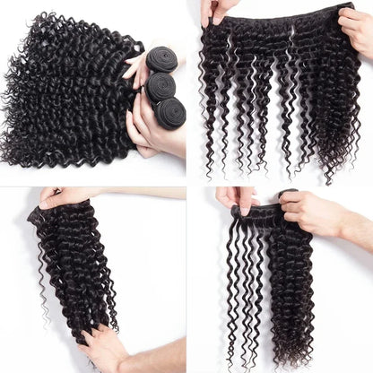 30 34 Inch Deep Wave Human Hair Bundles Curly Hair Burmese Weaving Raw Unprocessed Tissage Double Weft Virgin Hair Extensions
