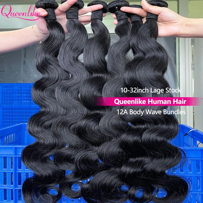 Queenlike 24 24 24 Inch Body Wave Bundles Human Hair 12A Top Quality Raw Hair Bundles 30Inch Brazilian Weave Human Hair Bundles
