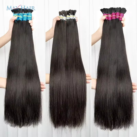 Straight Vietnamese 100% Human Hair Braiding Hair Bulk For Braids Unprocessed Bundle Natual Indian No Weft 18-30 Inch Bulk