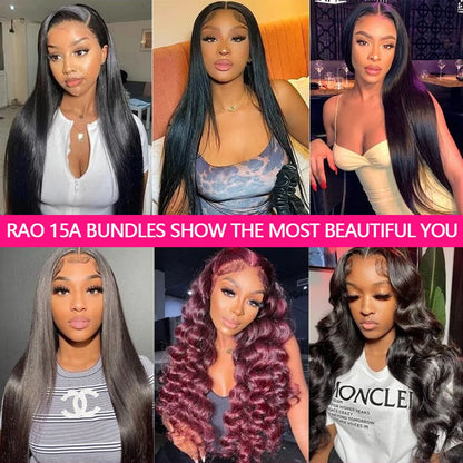 Double Drawn Straight human hair Bundles 15A Raw Human Hair 20 22 24 Inch Unprocessed Virgin Human Hair Extensions Top Quality