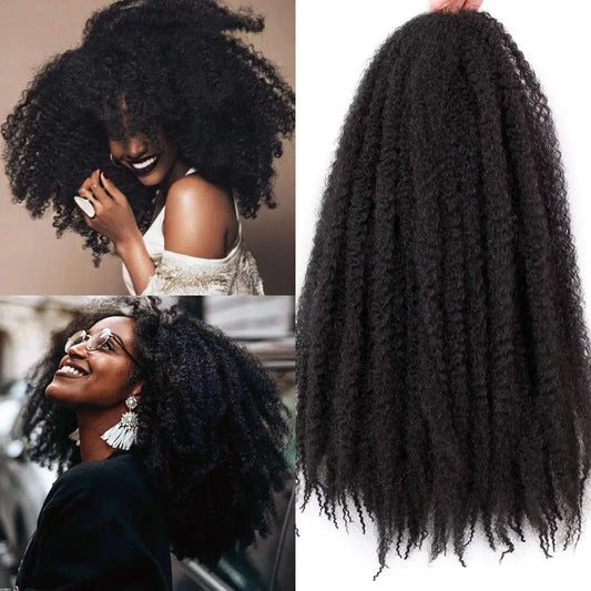 Wigundle Marley Hair For Braids Afro Kinky Marley Braid Hair Synthetic Bob Marley Ombre Braiding Hair Extensions Easy Braid