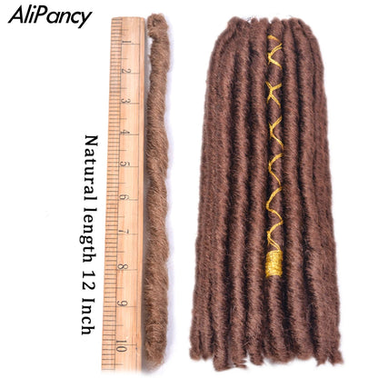 10inch Synthetic Straight Faux Locs Crochet Twist Hair Dreadlocks Extension Pre-Looped Crochet Braids Soft Ombre Braiding Hair