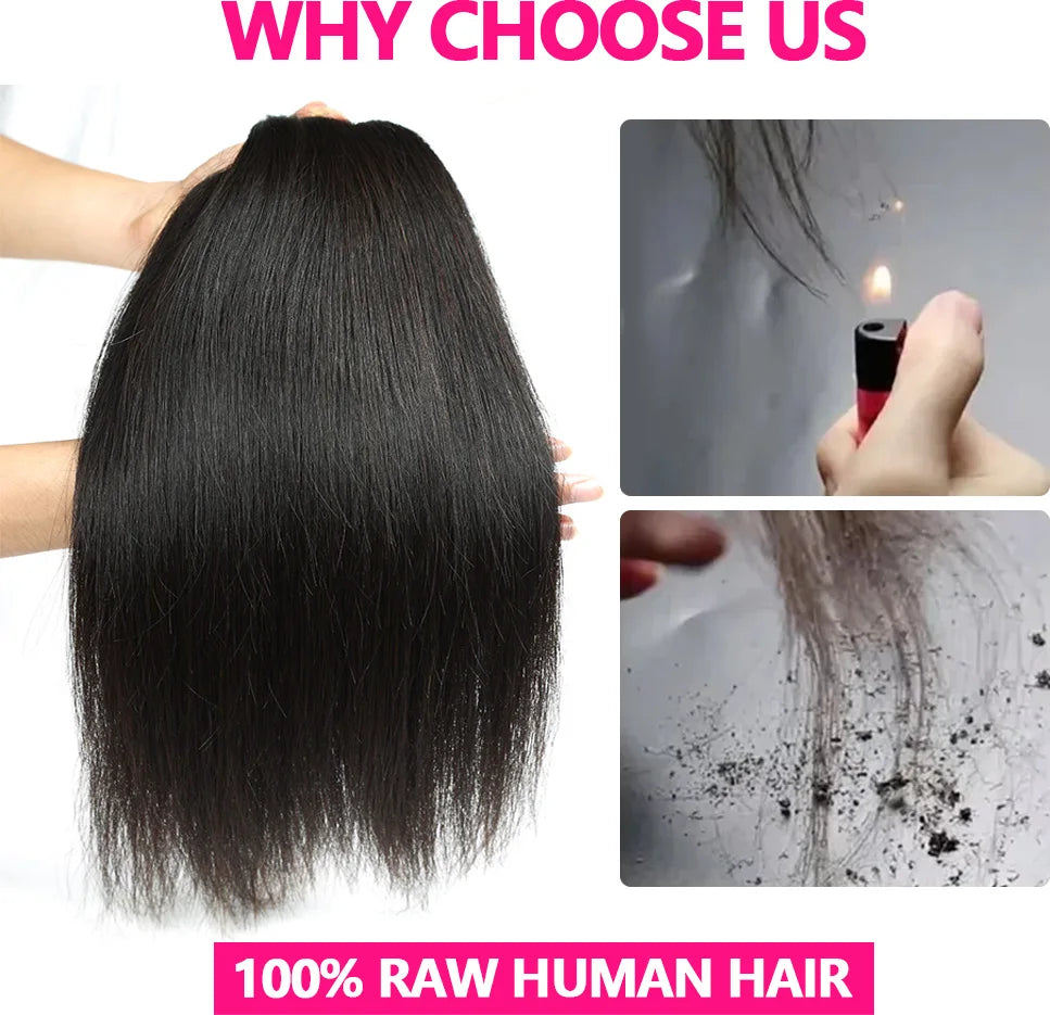 Double Drawn Straight human hair Bundles 15A Raw Human Hair 20 22 24 Inch Unprocessed Virgin Human Hair Extensions Top Quality