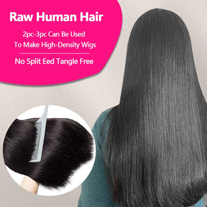 Double Drawn Straight human hair Bundles 15A Raw Human Hair 20 22 24 Inch Unprocessed Virgin Human Hair Extensions Top Quality