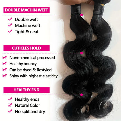 Queenlike 24 24 24 Inch Body Wave Bundles Human Hair 12A Top Quality Raw Hair Bundles 30Inch Brazilian Weave Human Hair Bundles