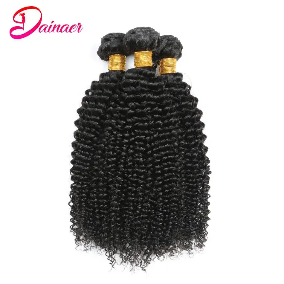 Indian Afro Kinky Curly Bundles 1/3Pcs Human Hair Bundles Natural Color 12-26 Inch Virgin Hair Extension 4C Afro Kinky Bundles