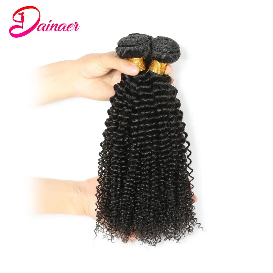 Indian Afro Kinky Curly Bundles 1/3Pcs Human Hair Bundles Natural Color 12-26 Inch Virgin Hair Extension 4C Afro Kinky Bundles