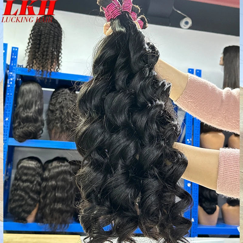 12A Grade Extensiones De Pelo Humanas 100 Natural Virgin Raw Indian Loose Deep Body Wave Braiding Human Hair Extensions Bundles