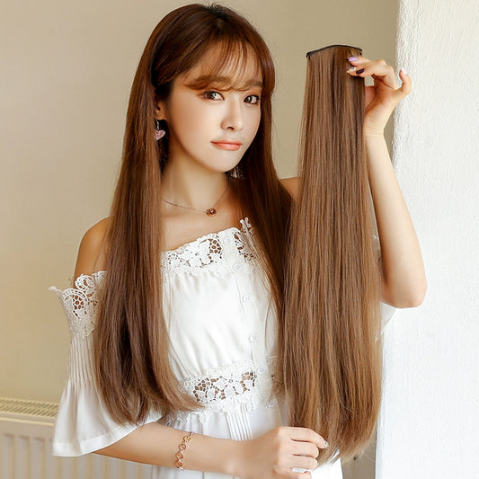 Wig Set Long Straight Hair One Piece Seamless Hair Extension Invisible Thickened Straight Hair Piece Wig Female Online Influencer Artificial Hair Extension