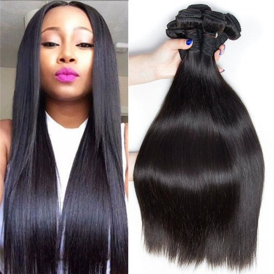 10A Brazilian Virgin Human Hair Weave Straight With Closure