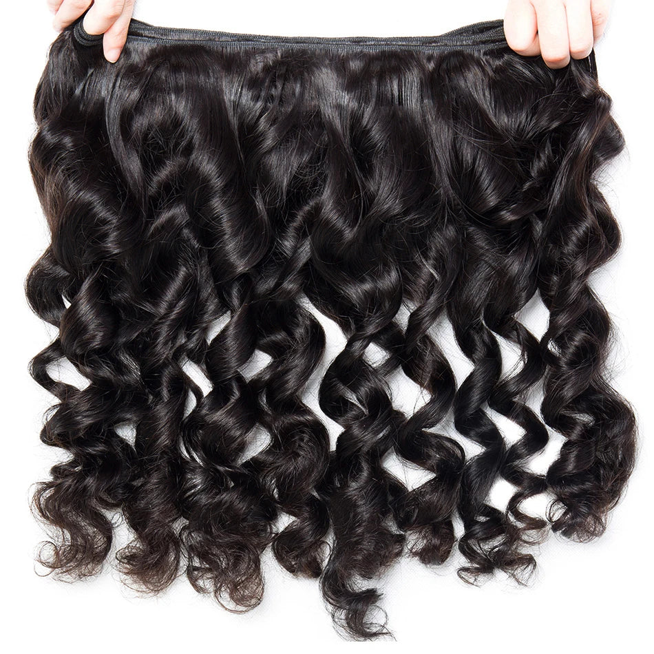 12A Peruvian Hair Bundles With Closure Loose Wave Bundles With Hd Transparent Lace Closure Human Hair 3 Bundles With Closure