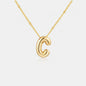 Gold-Plated Letter Pendant Necklace