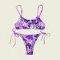 Summer Flowers Print Bikini Sexy Beach Swimming Suit Fashion Swimsuit Womens Clothing