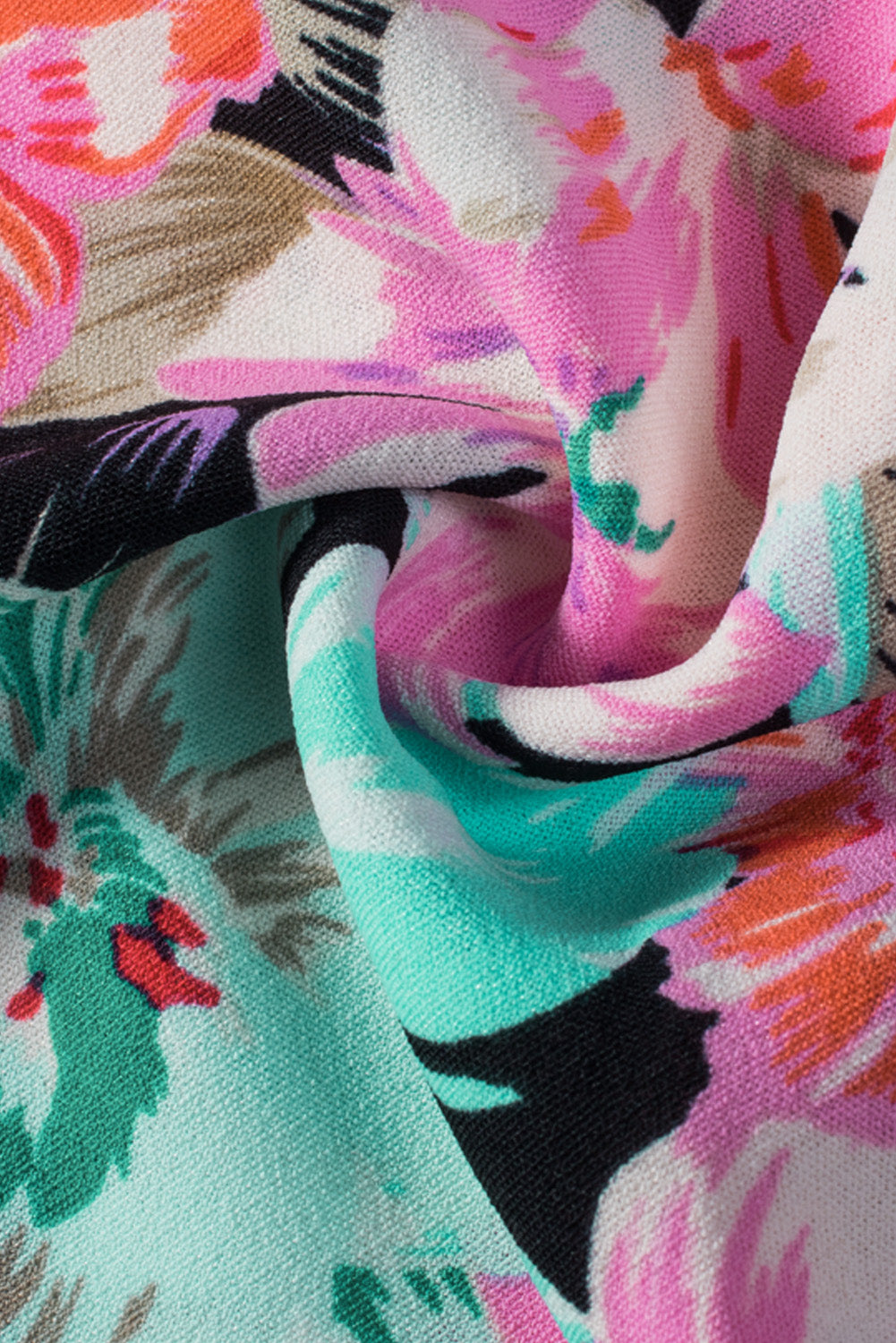 Green Sling V-Neck Elastic Waist Floral Maxi Dress