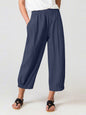 Loose Harem Pants High Waist Cotton Linen Cropped Pants Wide Leg Women's Pants